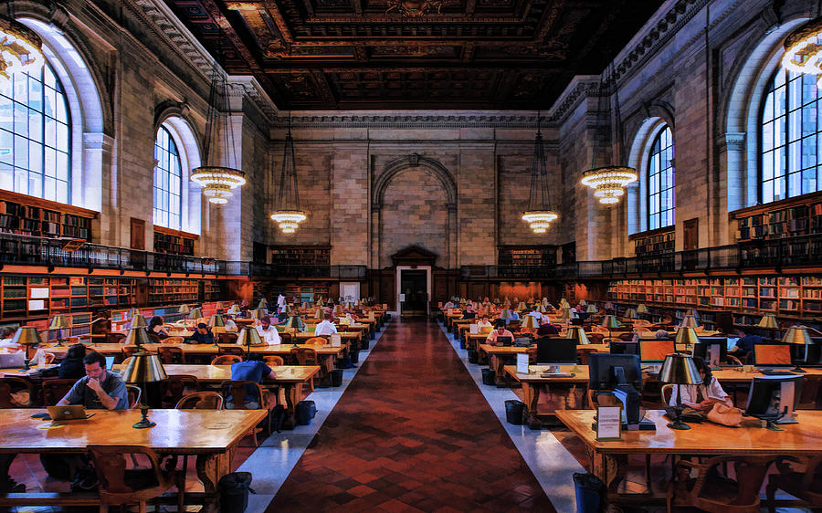 New York City Public Library Rose Reading Room Painting by Christopher Arndt