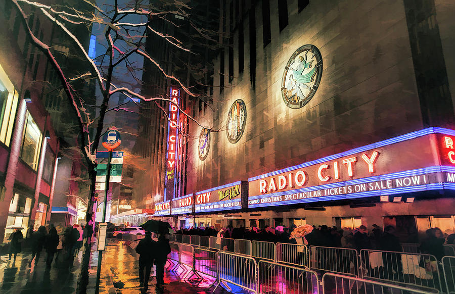 New York City Radio City Music Hall Painting by Christopher Arndt