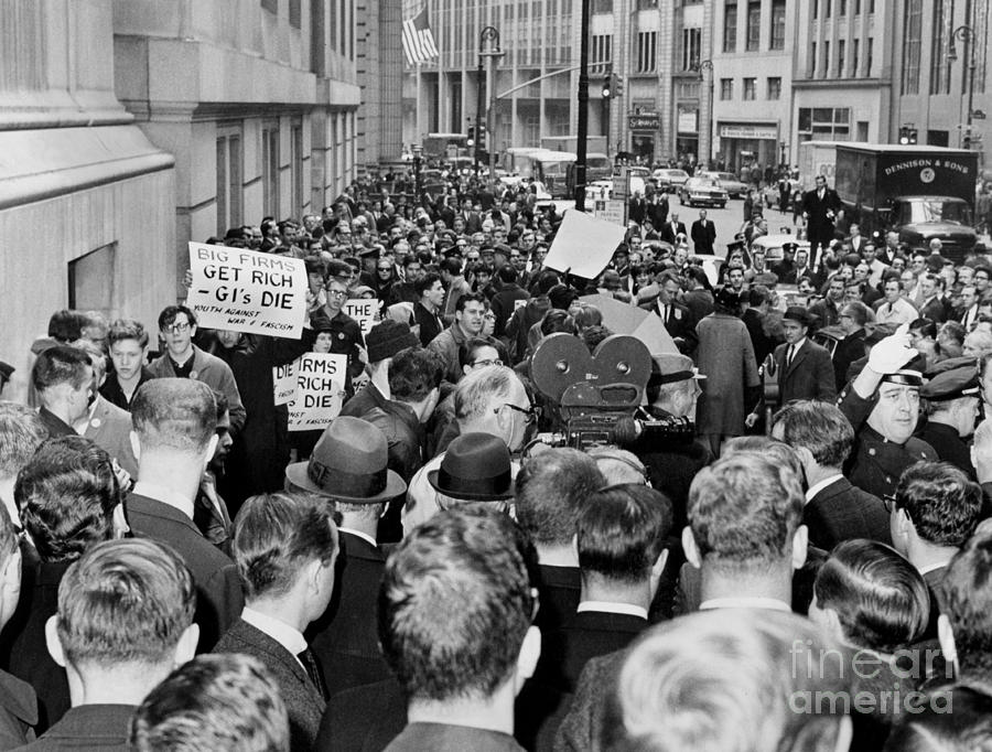 New York City residents flood the streets to protest the Vietnam War ...