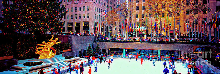  New York City Rockefeller center ice rink  Photograph by Tom Jelen