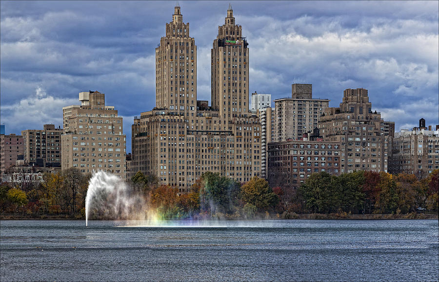 New York City Sky Line Central Park Reservoir Facing West 2 Photograph by Robert Ullmann