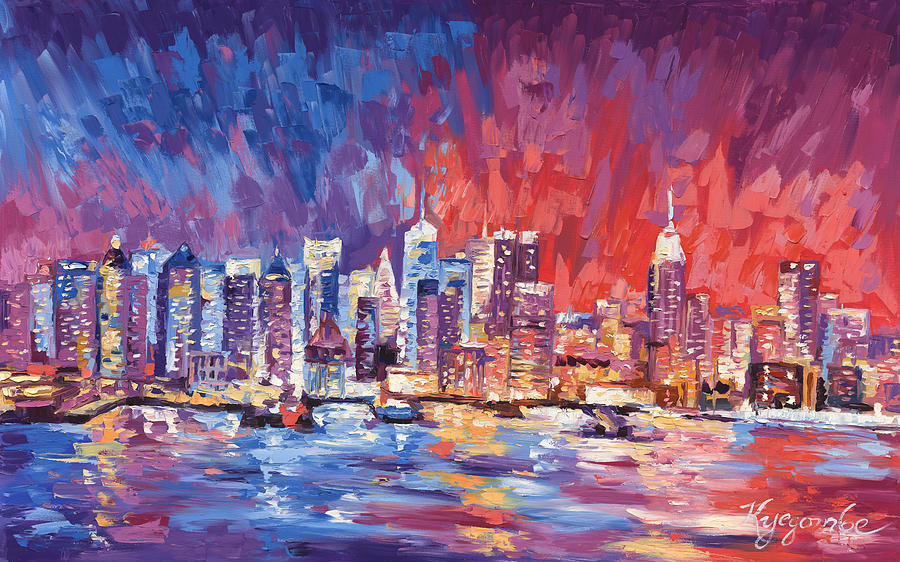 New York City Skyline 02 Painting by Paul Kyegombe - Fine Art America