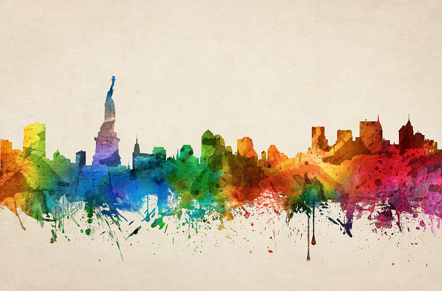 New York City Painting - New York city Skyline 05 by Aged Pixel