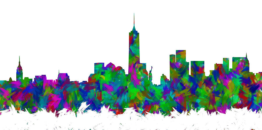 New York City Skyline Abstract Silhouette I Digital Art