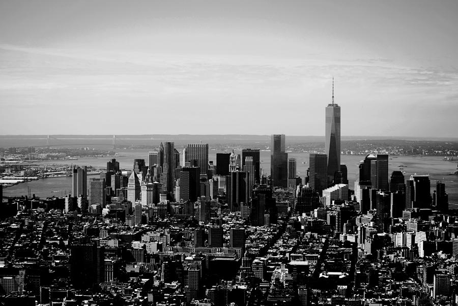 New York City Photograph - New York City Skyline - Black and White by Matt Quest