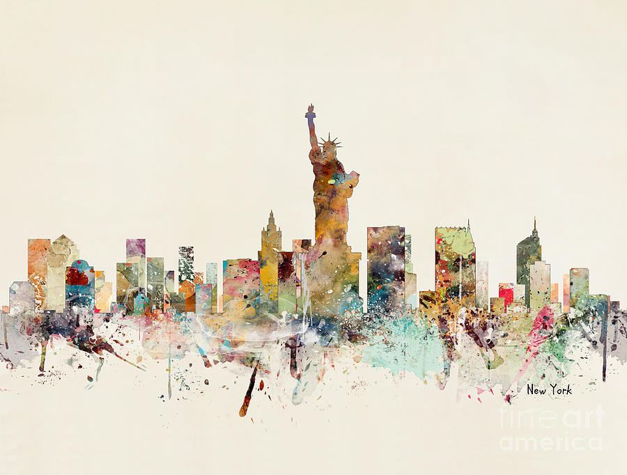New York City Skyline Painting by Bri Buckley