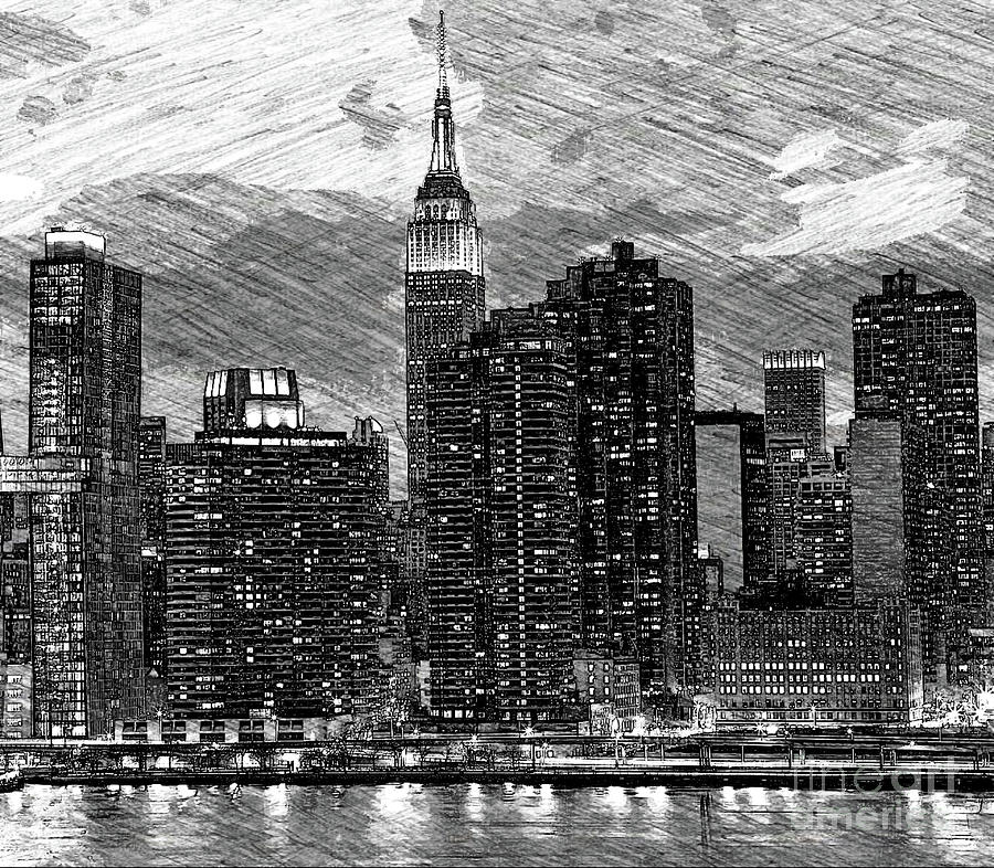 New York City Skyline  Digital Art by CAC Graphics