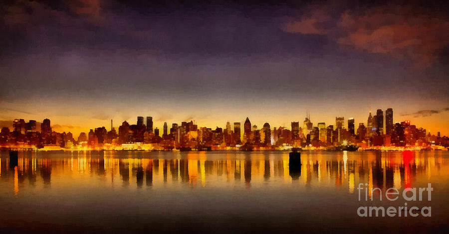 New York City Skyline Painting by Edward Fielding