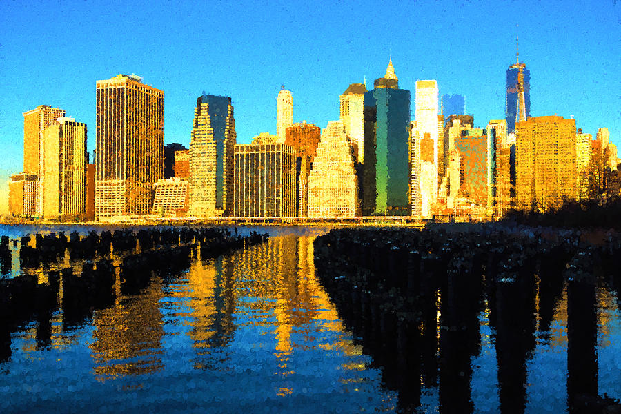 New York City Skyline - Impressions Of Manhattan Digital Art by Georgia Mizuleva