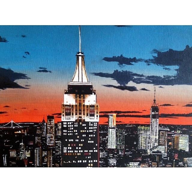 New York City skyline Painting by Makaila Fisher