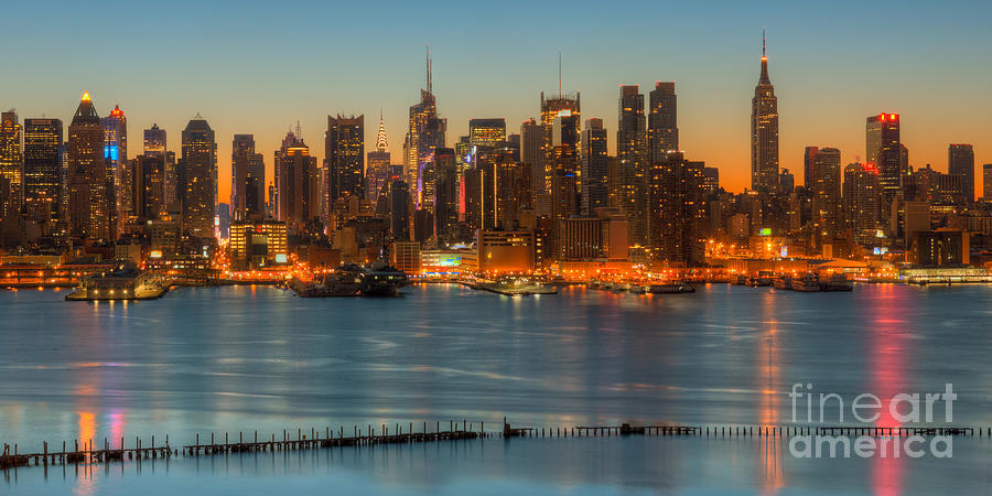 New York City Skyline Morning Twilight IX Photograph by Clarence Holmes