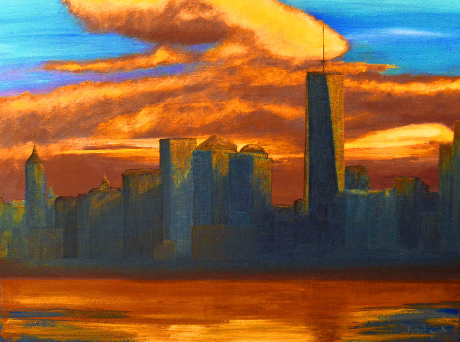 New York City Skyline Painting Painting by Ken Figurski