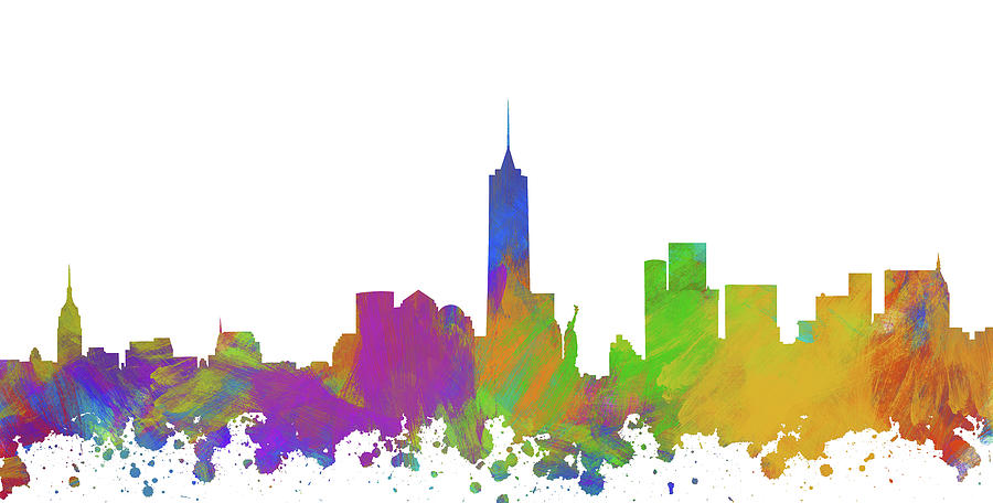 New York City Skyline Silhouette V Digital Art By Ricky Barnard
