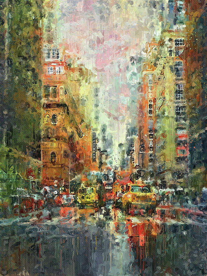 New York City street drips Digital Art by Yury Malkov - Pixels