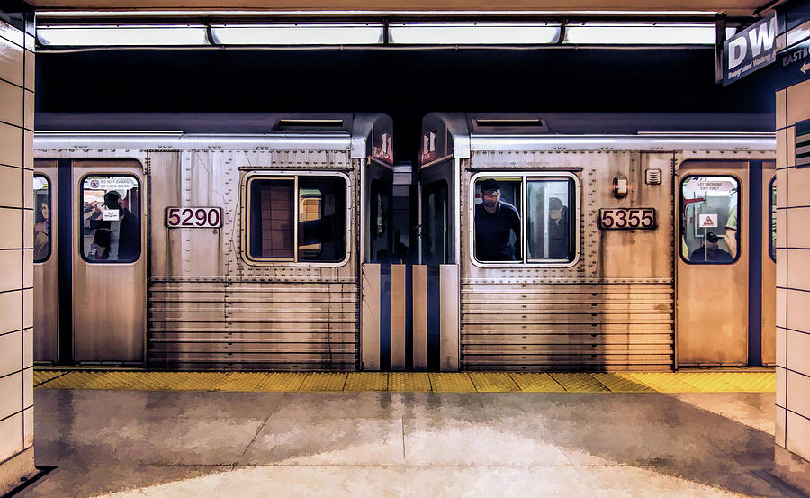 New York City Subway Cars Painting by Christopher Arndt