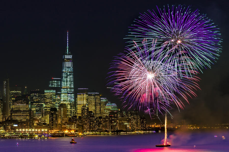 New York City Summer Fireworks Photograph by Susan Candelario