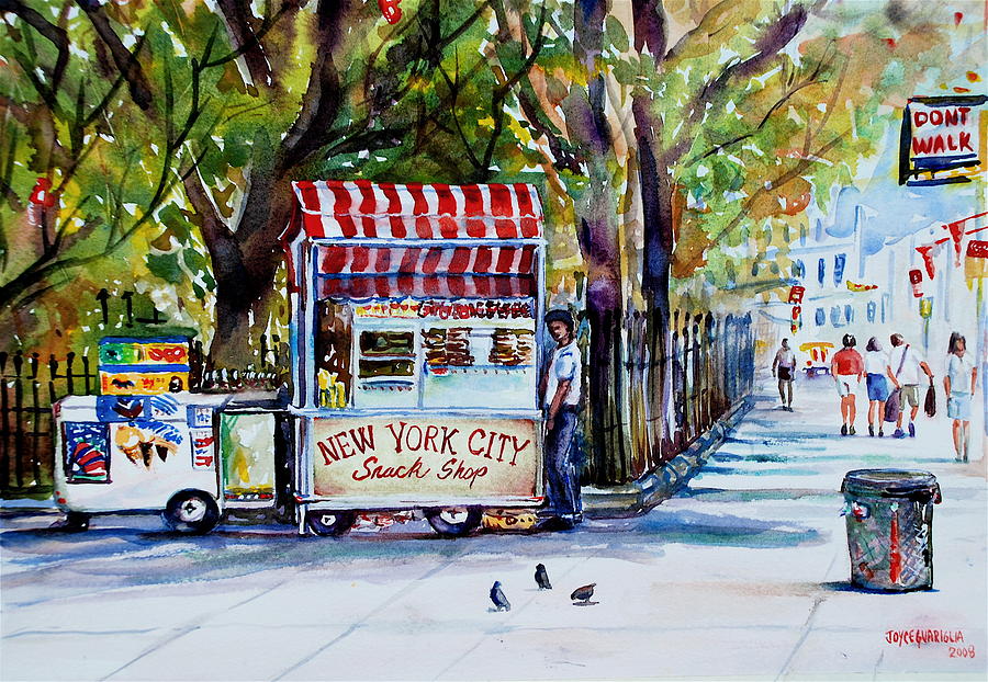 New York City Vendor Painting by Joyce Guariglia