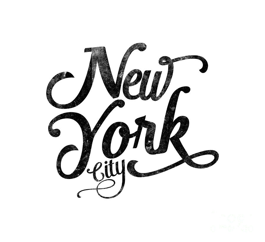 City Digital Art - New York City vintage typography by Wam