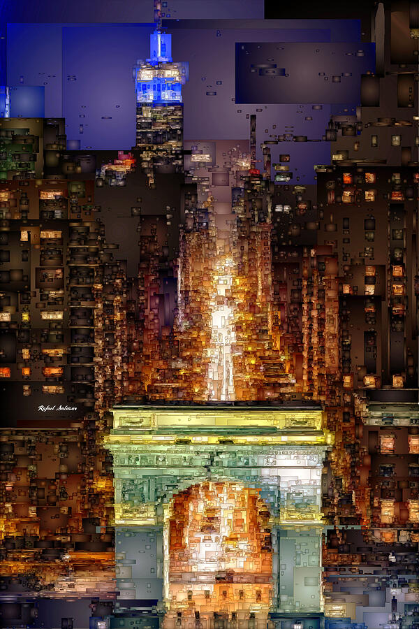 New York City Washington Square Digital Art by Rafael Salazar