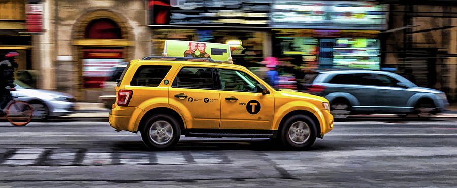 New York City Yellow Taxicab Painting by Christopher Arndt