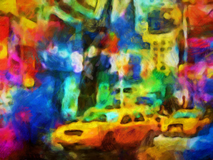 New York Colorstorm Painting by Lutz Baar