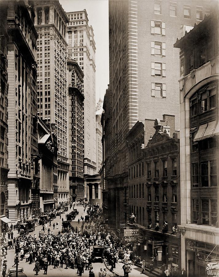 New York City Photograph - New York Curb Exchange In 1916. In 1921 by Everett