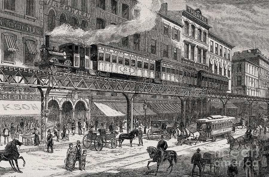 New York Elevated Railway, 19th Century Photograph by Wellcome Images
