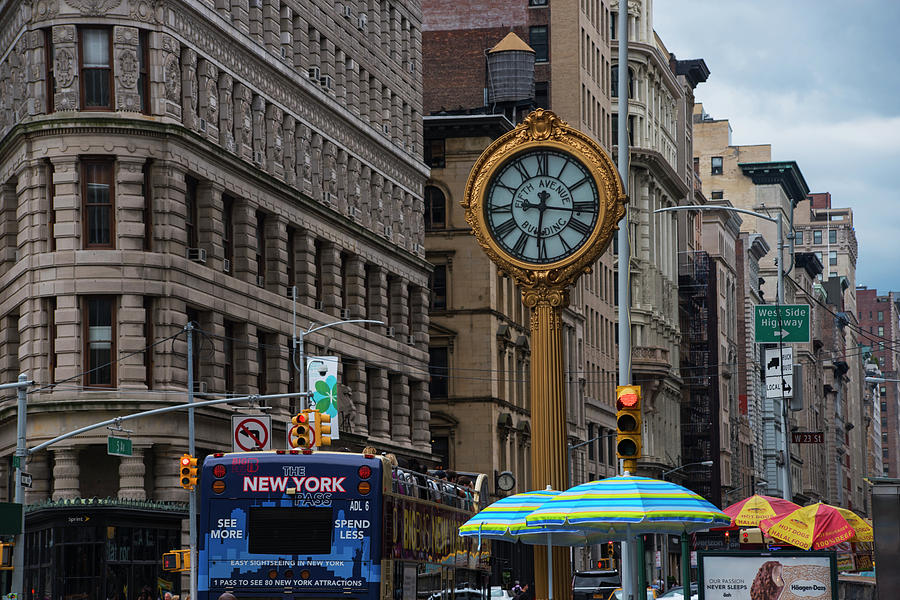 New York Fifth Avenue Clock Flatiron Building Photograph by Toby McGuire