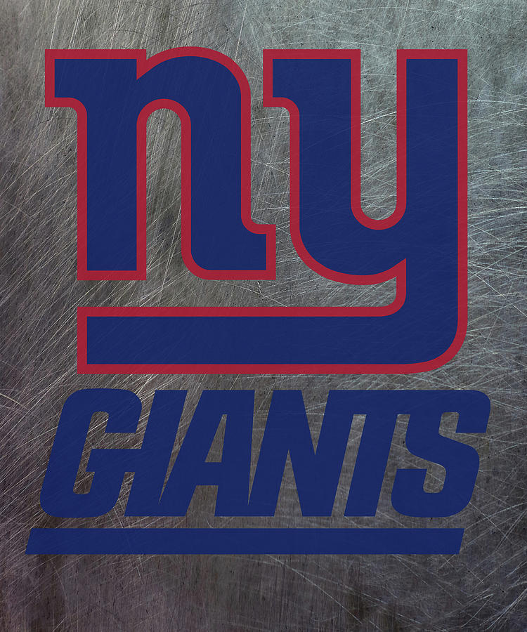 New York Giants on an abraded steel texture Mixed Media by Movie Poster Prints