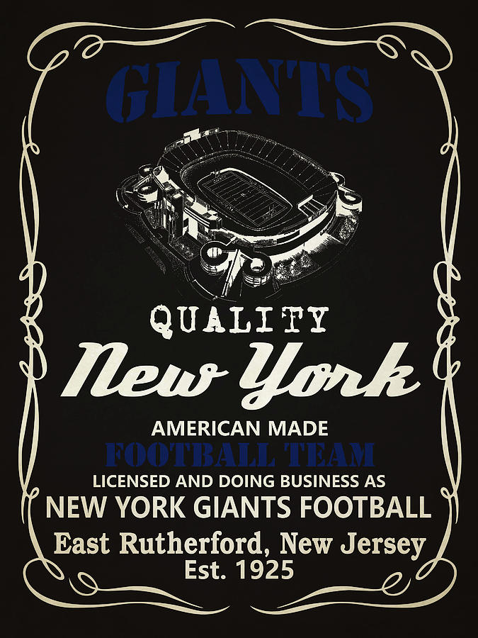 Giants Mixed Media - New York Giants Whiskey by Joe Hamilton Giants Mixed Media - New York Giants Whiskey by Joe Hamilton