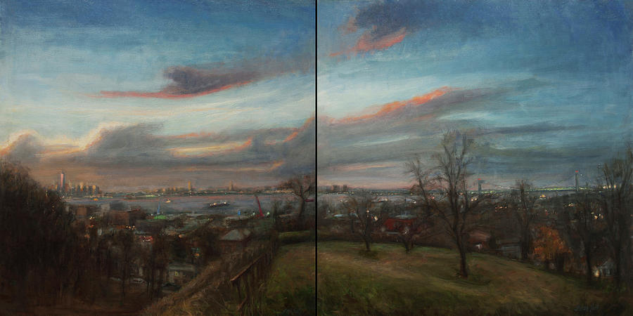 Staten Island Painting - New York Harbor and the Narrows by Sarah Yuster