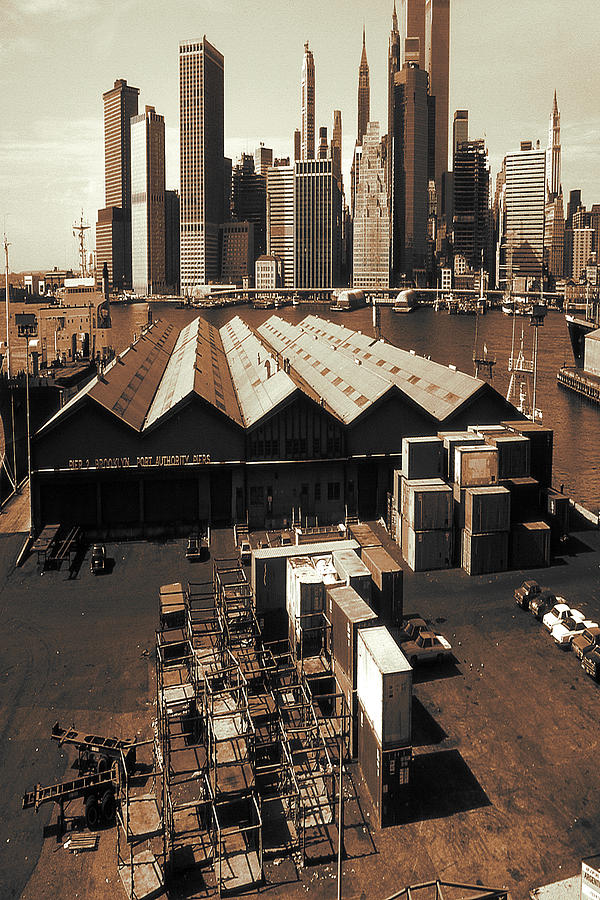 New York Harbor Docks 1980 - Vintage Photo Art by Peter Potter New York Harbor Docks 1980 - Vintage Photo Art by Peter Potter