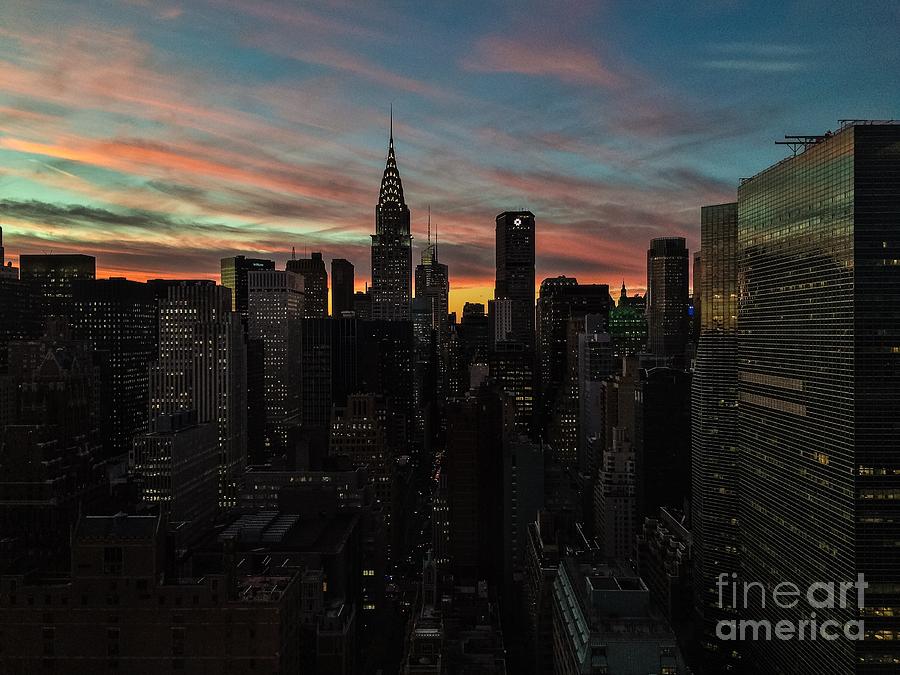 New York Lights - Colors of Sunset Photograph by Miriam Danar