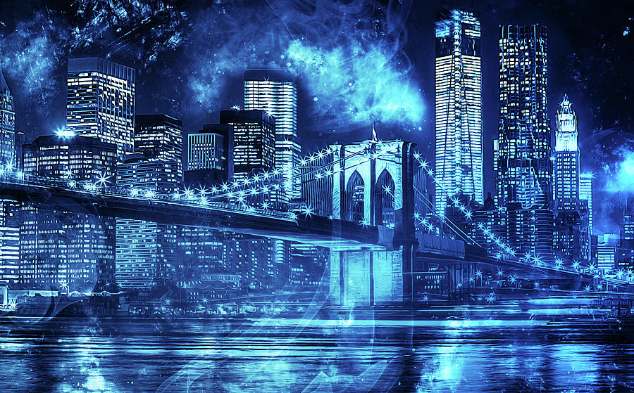 New York, Manhattan Bridge - 02 Painting by AM FineArtPrints