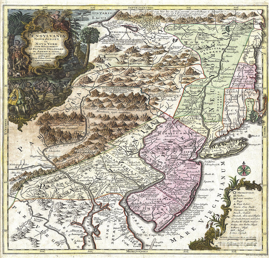 New York Map Circa 1756 Digital Art by Melissa Messick