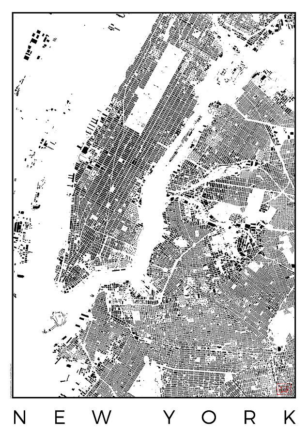 New York Map Urban Plan Digital Art by Hubert Roguski | Fine Art America