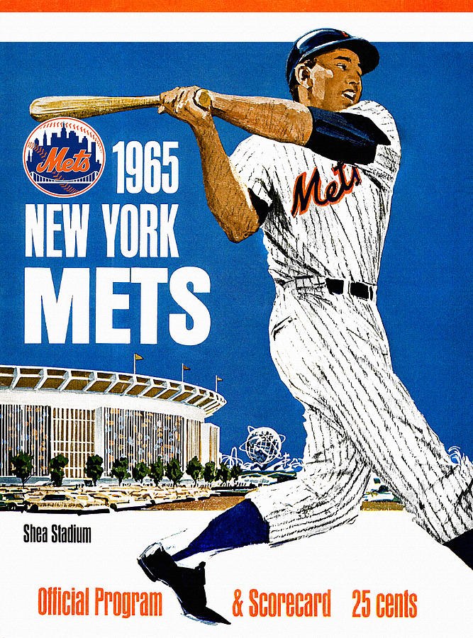 New York Mets 1965 Official Program Painting By John Farr | Fine Art ...