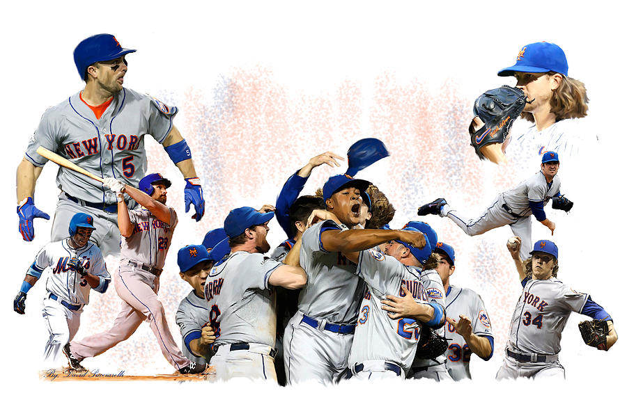 New York Mets 2015  METROPOLITAN CHAMPIONS Painting by Iconic Images Art Gallery David Pucciarelli