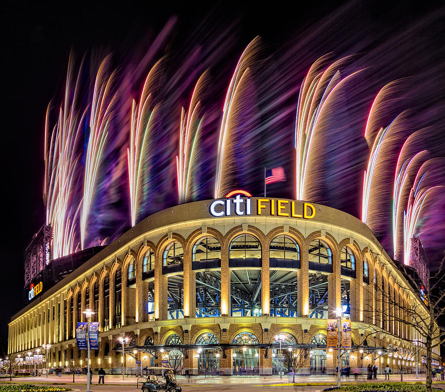 New York Mets Citi Field Fireworks Photograph by Susan Candelario
