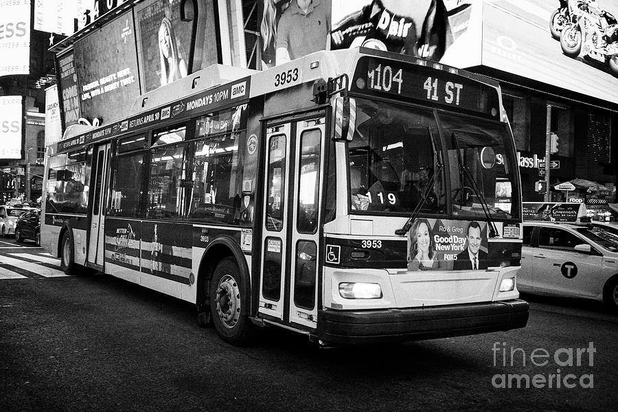 new york mta bus evening in Times Square New York City USA Photograph