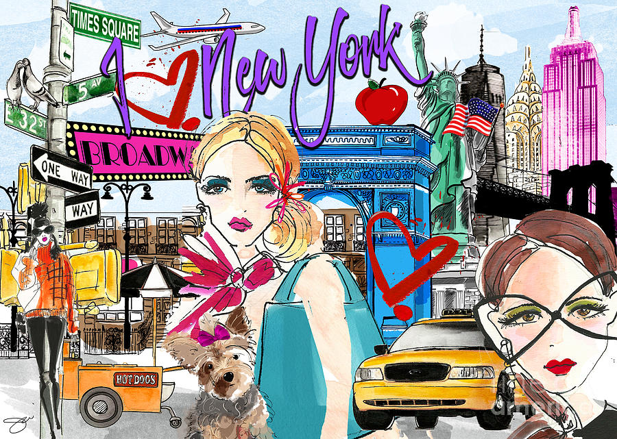 New York New Girl Digital Art by MGL Meiklejohn Graphics Licensing