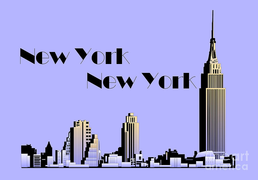 New York New York skyline retro 1930s style Digital Art by Heidi De Leeuw