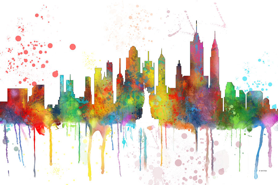 New York NY Skyline Digital Art by Marlene Watson
