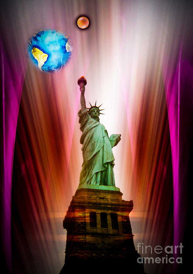 New York City Painting - New York NYC - Statue of Liberty 2 by Walter Zettl