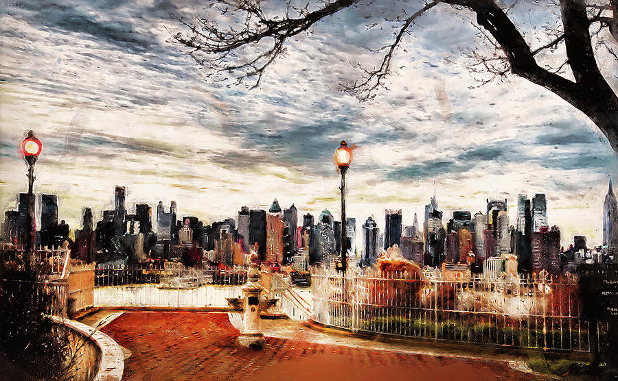 New York Panorama - 03 Painting by AM FineArtPrints