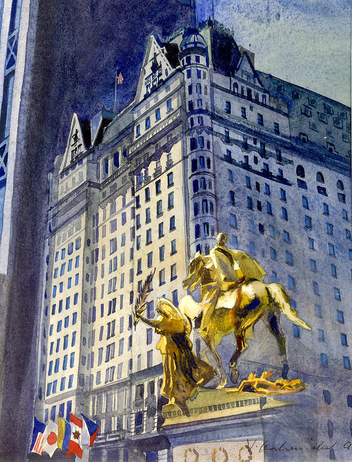 New York City Painting - New York  Plaza Hotel by Vladimir Kozma