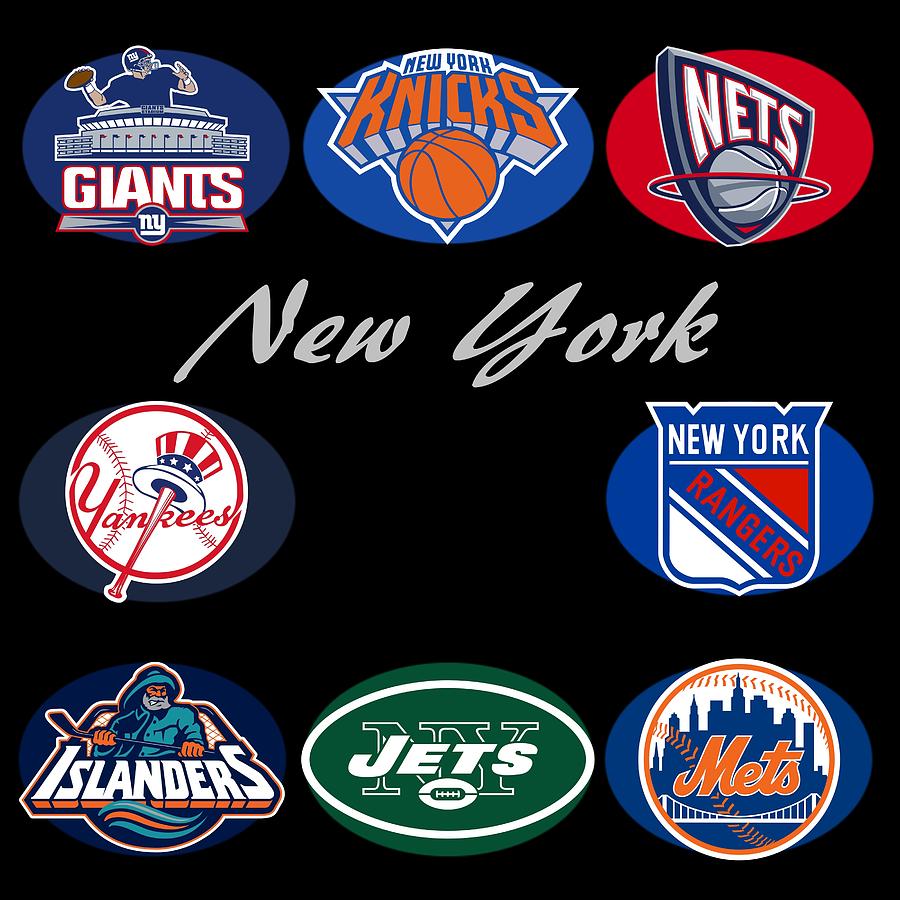 New York Professional Sport Teams Collage  Digital Art by Movie Poster Prints
