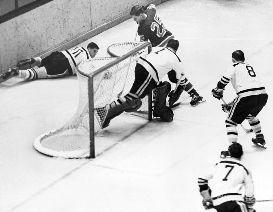 New York Rangers vs Boston Bruins 1966 Photograph by William Jacobellis