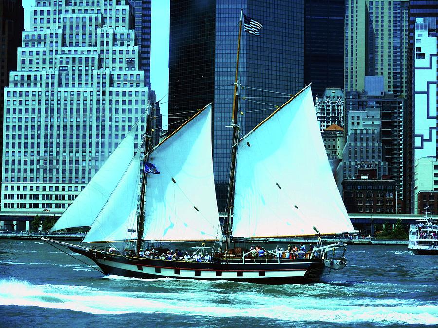 New York Sail Boat 5 Photograph by Ron Kandt