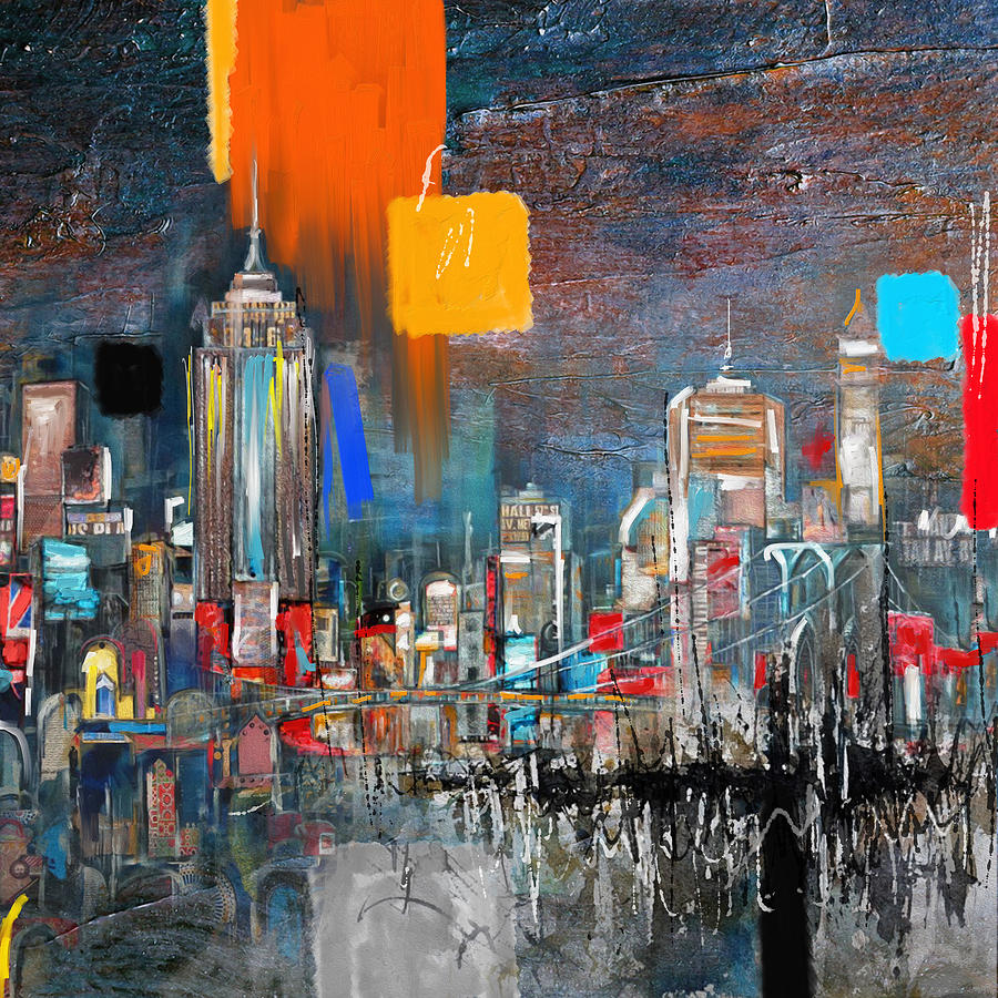New York Skyline 198 1 Painting by Mawra Tahreem
